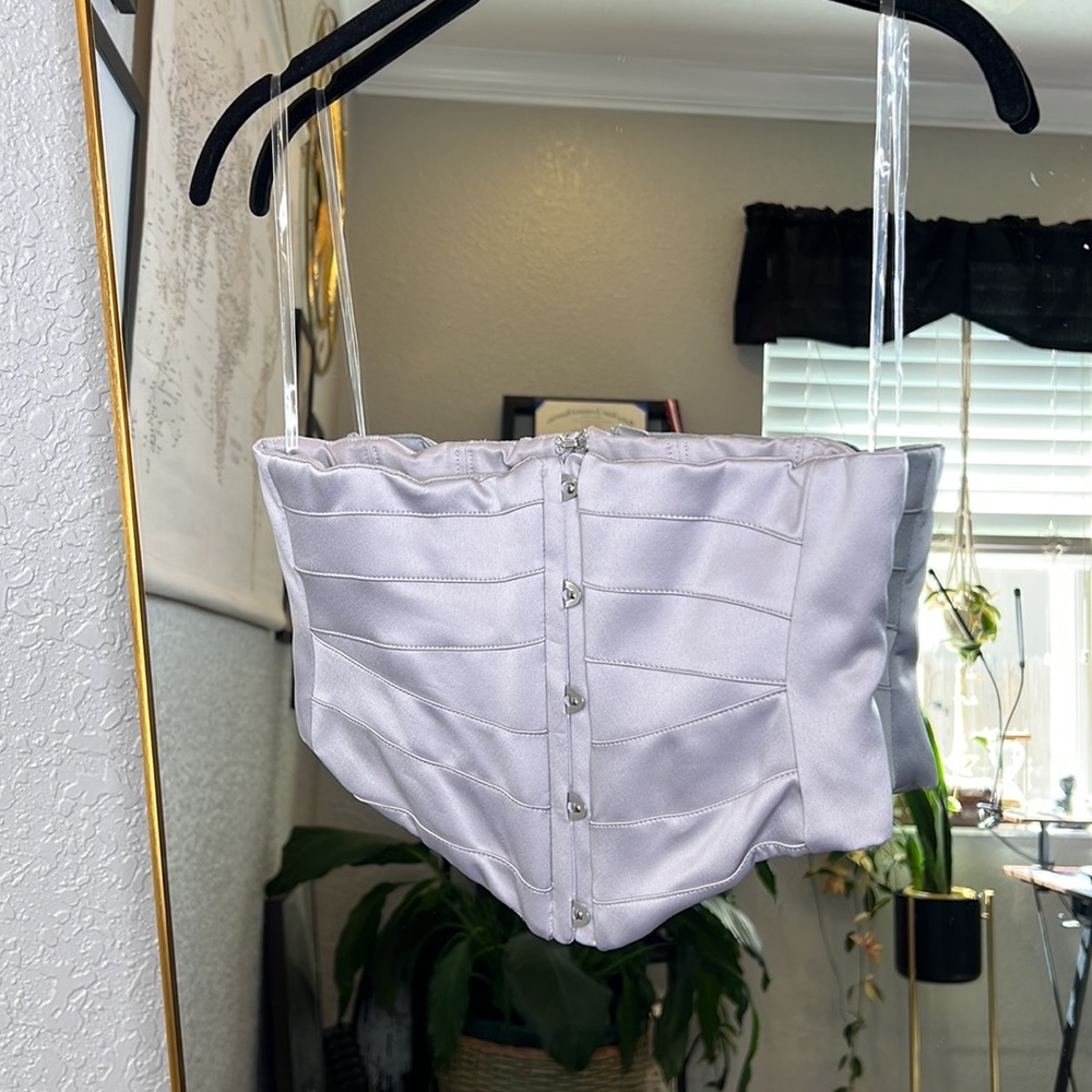 HOUSE OF CB 'Vienne' Grey Satin Underbust Corset NWOT - Picture 9 of 12